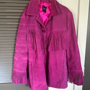 Nasty Gal Suede Fringe Coat